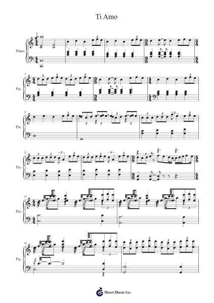 Ti Amo Sheet Music by La Casa de Papel-Arr.Bclark