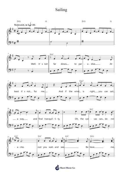 Sailing Sheet Music by Christopher Cross-Arr.Pulsing