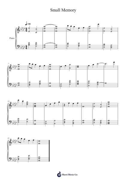 Small Memory Sheet Music by Jon Hopkins-Arr.Arkirk Janeien