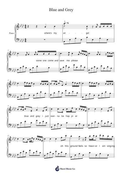 Blue and Grey Sheet Music by BTS-Arr.Invy