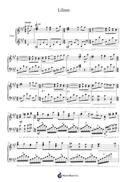 Lilium Sheet Music by Kumiko Noma-Arr.Dougnick Steinmeo