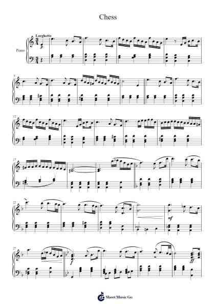 Chess Sheet Music by ABBA-Arr.Jesvin