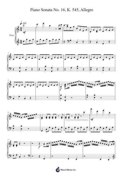 Piano Sonata No. 16 in C Major, K. 545: I. Allegro Sheet Music by Wolfgang Amadeus Mozart-Arr.Trebes