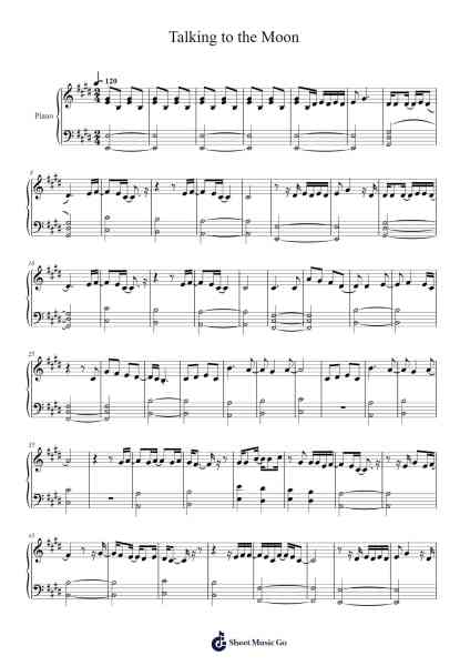 Talking to the Moon Sheet Music by Bruno Mars-Arr.Bingpiers Georlance