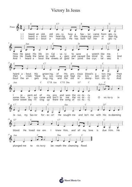 Victory In Jesus Sheet Music by Eugene M. Bartlett-Arr.Cocon