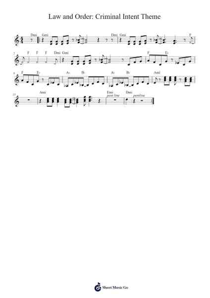 Law and Order: Criminal Intent Theme Sheet Music by Mike Post-Arr.Bairdbian Lystan