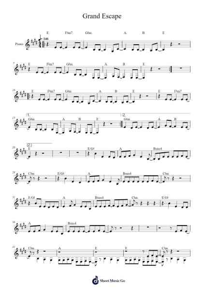 Grand Escape Sheet Music by RADWIMPS-Arr.Scripla Brookfe