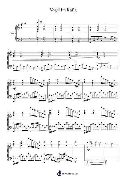 Vogel Im Kafig Sheet Music by Hiroyuki Sawano-Arr.Jusmens