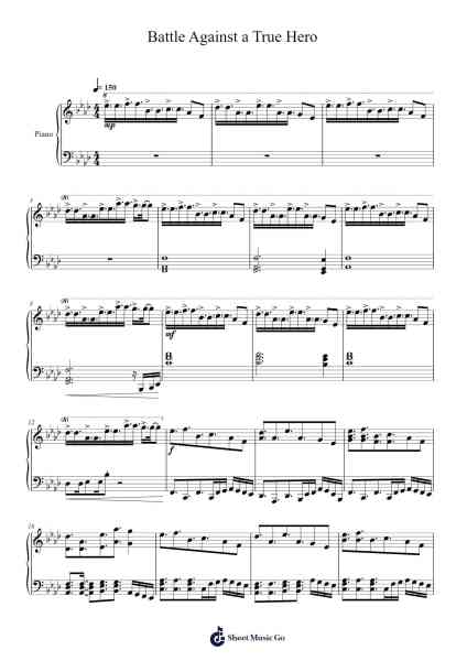 Battle Against a True Hero Sheet Music by Toby Fox-Arr.Franfield Pricecil