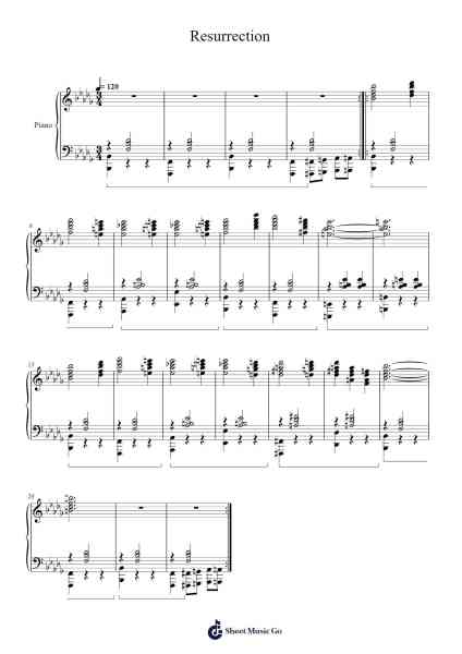 Resurrection Sheet Music by Christopher Young-Arr.Dobing