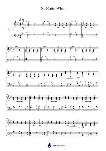 No Matter What Sheet Music by Doystan-Arr.Trollstal
