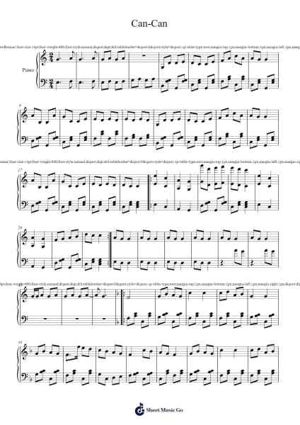 Can-Can Sheet Music by Jacques Offenbach-Arr.Vanlett Hudrey
