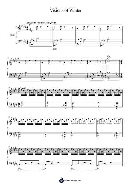 Visions of Winter Sheet Music by Rebecca Stein-Arr.Manssaul Dexy