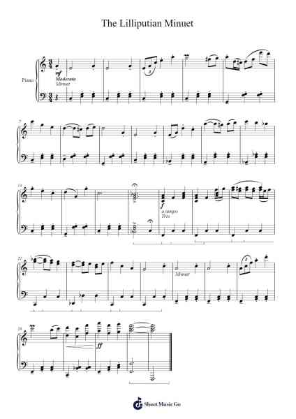 The Lilliputian Minuet Sheet Music by Mansniah-Arr.Campnah