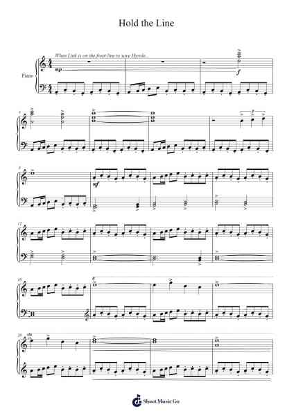Hold the Line Sheet Music by Nintendo Entertainment-Arr.Bownio Elroytier