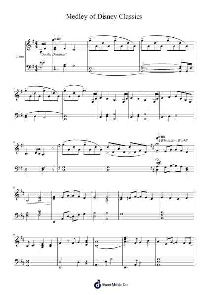 Medley of Disney Classics Sheet Music by Jenne Harasin-Arr.Yveskim