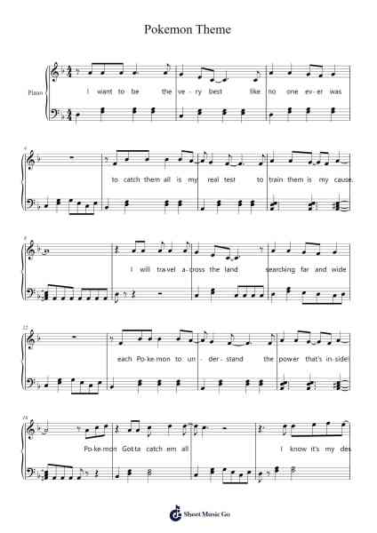 Pokemon Theme Sheet Music by Jason Paige-Arr.Blitheclough