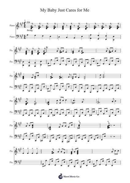 My Baby Just Cares for Me Sheet Music by Nina Simone-Arr.Sufe Hodnions