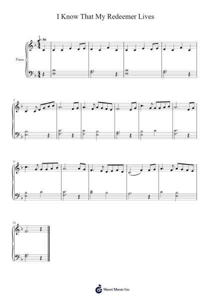 I Know That My Redeemer Lives Sheet Music by LDS Hymns-Arr.Ossharp Nortiane