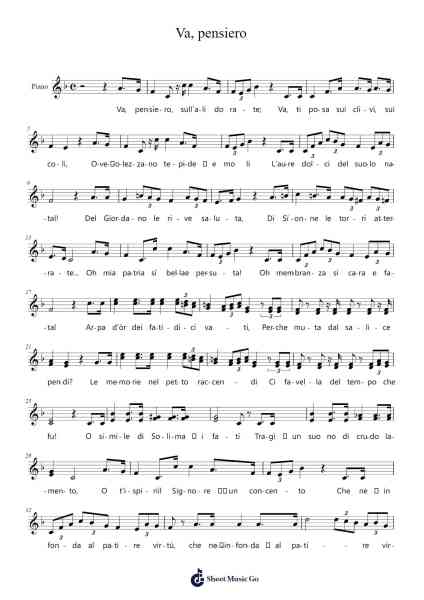 Va, pensiero (Chorus of the Hebrew Slaves) from Nabucco in G Minor, Op. 69 Sheet Music by Hirokazu Ando-Arr.Vicpe Cumie