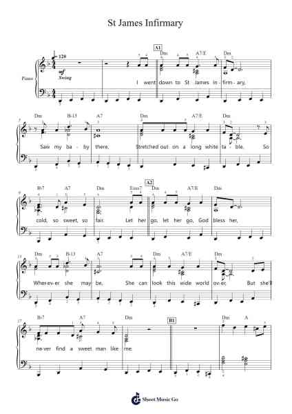 St James Infirmary Sheet Music by Misc Traditional-Arr.Junechad