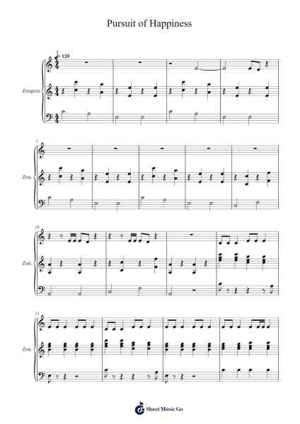 Pursuit of Happiness Partition de musique par Kid Cudi-Arr.Abralph Strares