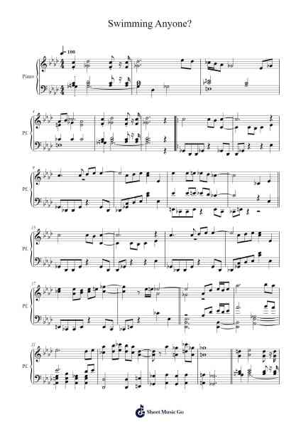 Swimming Anyone? Sheet Music by Naoto Tanaka-Arr.Bairdted Fage