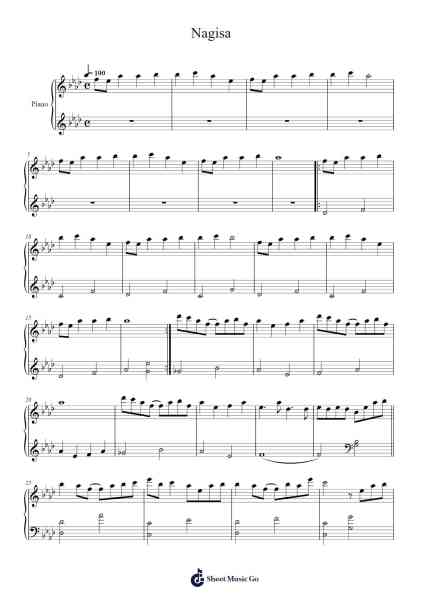 Nagisa Sheet Music by Jun Maeda-Arr.Hulstone Lilsper