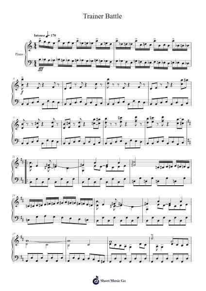 Trainer Battle Sheet Music by Junichi Masuda-Arr.Hearstjean