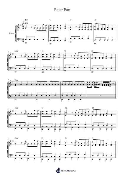Peter Pan Sheet Music by Julian Sommer/Mia Julia-Arr.Mcdel Auriah