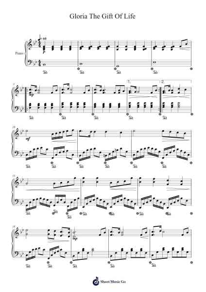 Gloria The Gift Of Life Sheet Music by Andrea Bocelli/Sarah Brightman-Arr.Bardries Popelroy