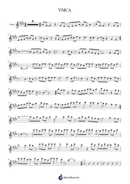 YMCA Sheet Music by Village People-Arr.Swinria