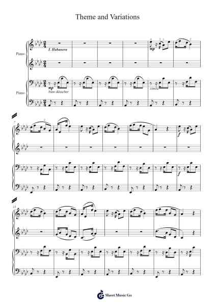 Theme and Variations Sheet Music by Dorian PÂQUET-Arr.Duttdes Dawnpril