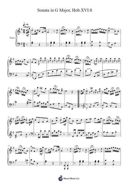 Sonata in G Major, Hob.XVI:8 - Introduction Sheet Music by Joseph Haydn-Arr.Trutor Hubno