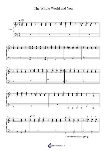 The Whole World and You Sheet Music by Tally Hall-Arr.Brurel