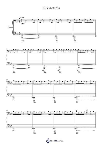 Lux Aeterna from Requiem for a Dream Sheet Music by Clint Mansell-Arr.Yuledon