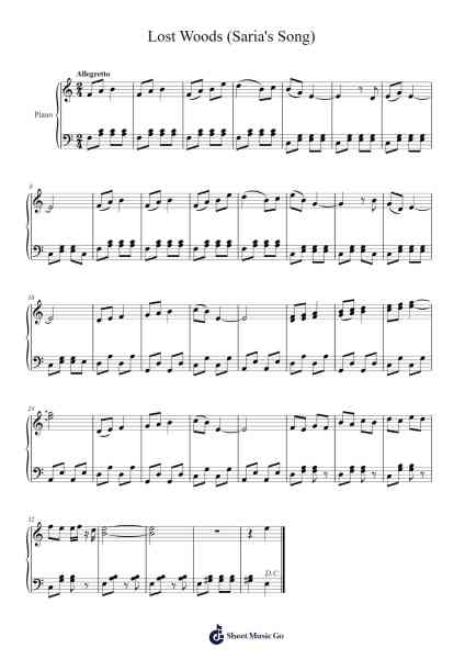 Lost Woods (Saria's Song) Sheet Music by Koji Kondo-Arr.Rhysboyce