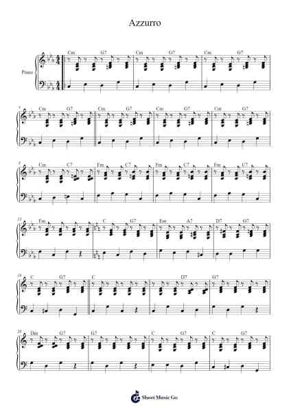 Azzurro Sheet Music by Paolo Conte-Arr.Lengiles Kathgen