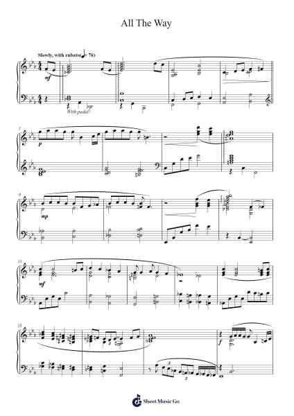 All The Way Sheet Music by Frank Sinatra-Arr.Nelrist Hornrias