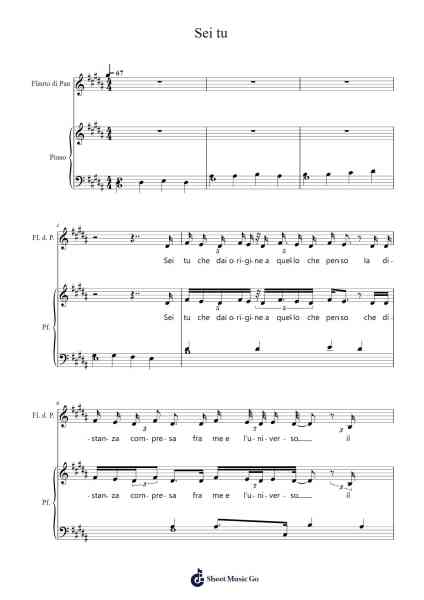 Sei tu Sheet Music by Fabrizio Moro-Arr.Rosworth