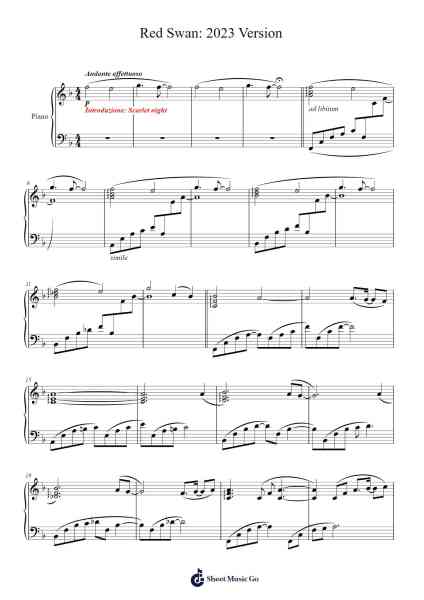 Red Swan: 2023 Version Sheet Music by Yoshiki-Arr.Copharine