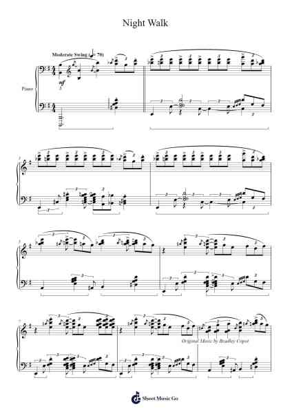 Night Walk Sheet Music by Bob Sacamano-Arr.Gralvis