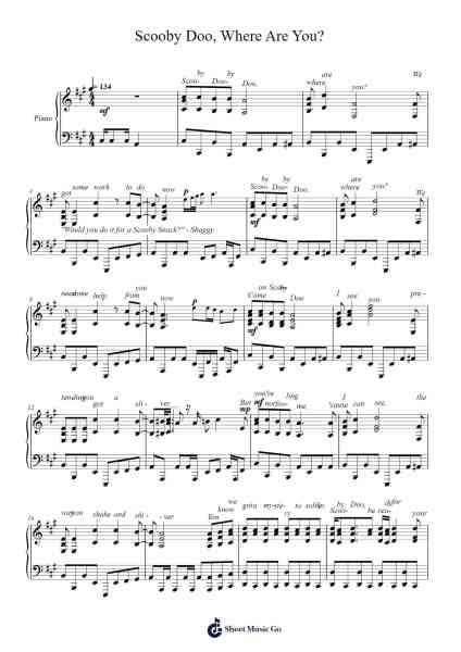 Scooby Doo, Where Are You? Sheet Music by Ted Nichols-Arr.Woodthorne Rylee