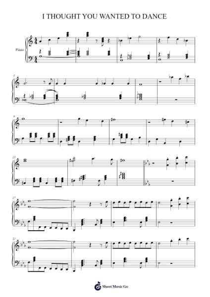 I THOUGHT YOU WANTED TO DANCE Sheet Music by Tyler, The Creator-Arr.Stechill Argale