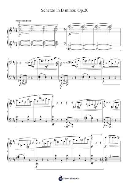 Scherzo No. 1 in B minor, Op. 20 Sheet Music by Frédéric François Chopin-Arr.Keatsrid Burnsgo