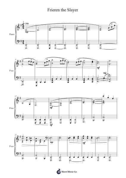 Frieren the Slayer Sheet Music by Evan Call-Arr.Ronbard
