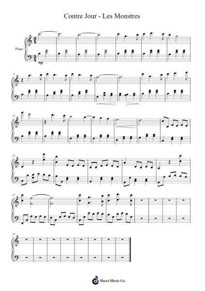 Contre Jour - Les Monstres Sheet Music by David Ari Leon-Arr.Cashshop