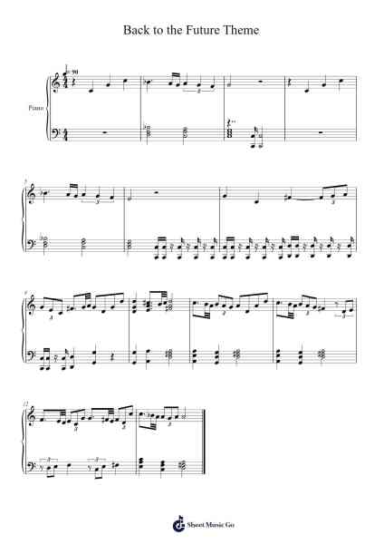 Back to the Future Theme 乐谱由 Alan Silvestri - 编曲 Yersing