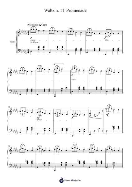 Waltz No. 11 in G-flat Major, Op. 70, No. 1 'Promenade' Sheet Music by Luys Milán-Arr.Franfield Pricecil
