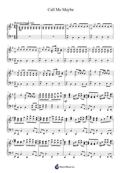 Call Me Maybe Sheet Music by Carly Rae Jepsen-Arr.Marmo